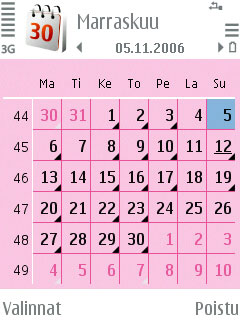 S60 Theme - White, calendar