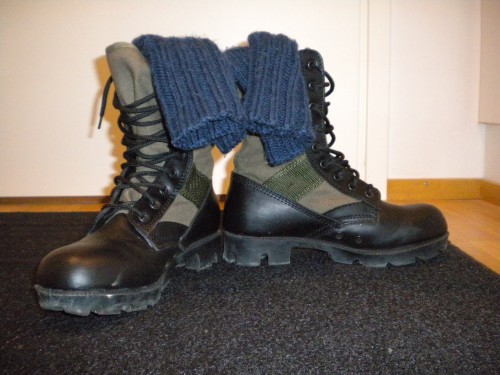Boots with woolly socks